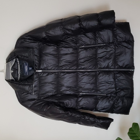 Lands End Down Filled Black Puffer Coat, Winter Coat, Women's Size MP 10-12. - Picture 1 of 12